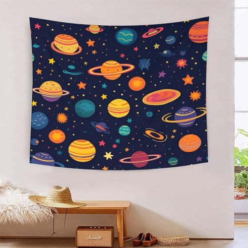 ICFGHJQRS Cartoon Planet 3D-Druck Wandteppich Poster Ornament Wandkunst Tapestry Zubehör Raumteiler Wandteppich Für Wohnzimmer Schlafzimmer Schlafsaal 150cmx200cm von ICFGHJQRS