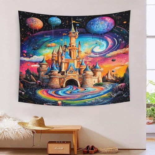 ICFGHJQRS Castle 3D-Druck Wandteppich Poster Ornament Wandkunst Tapestry Zubehör Raumteiler Tapisserie Für Schlafzimmer, Wohnzimmer, Schlafsaal Und Schlafzimmer 150cmx200cm von ICFGHJQRS