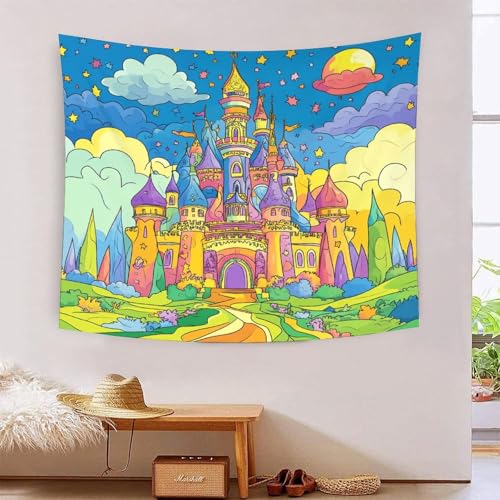 ICFGHJQRS Castle 3D-Druck Wandteppich Poster Ornament Wandkunst Tapestry Zubehör Raumteiler Tapisserie für Schlafzimmer Wohnzimmer 100cmx150cm von ICFGHJQRS
