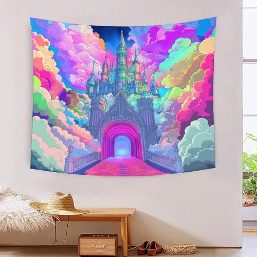 ICFGHJQRS Castle 3D-Druck Wandteppich Poster Ornament Wandkunst Tapestry Zubehör Raumteiler Wandteppich Verwendet im Schlafzimmer, Wohnzimmer, Tagesdecke, Wanddekoration 130 cm x 150 cm von ICFGHJQRS