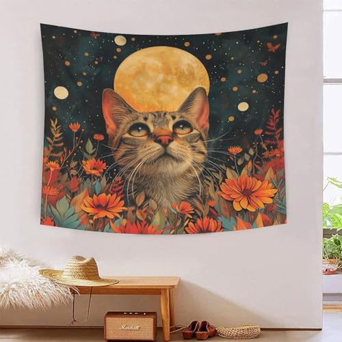 ICFGHJQRS Cat 3D-Druck Wandteppich Poster Ornament Wandkunst Tapestry Zubehör Raumteiler Tapisserie Für Schlafzimmer, Wohnzimmer, Schlafsaal 180cmx230cm von ICFGHJQRS