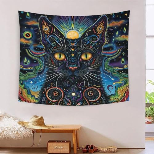 ICFGHJQRS Cat 3D-Druck Wandteppich Poster Ornament Wandkunst Tapestry Zubehör Raumteiler Wandteppich Verwendet in Schlafzimmer, Wohnzimmer, Tagesdecke, Wanddekoration 100cmx150cm von ICFGHJQRS