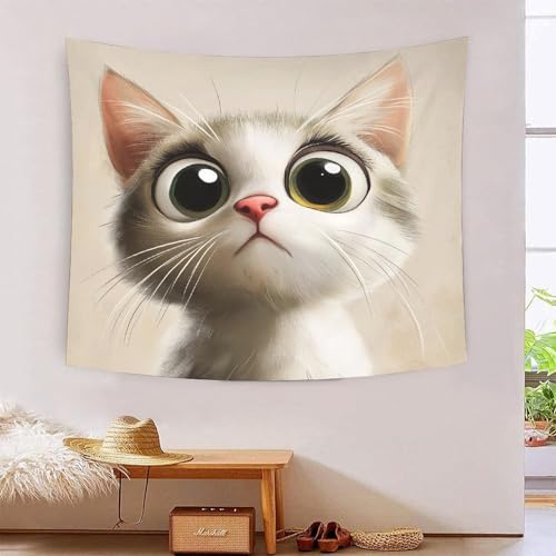 ICFGHJQRS Cat 3D-Druck Wandteppich Poster Ornament Wandkunst Tapestry Zubehör Raumteiler Wandteppich Verwendet in Schlafzimmer, Wohnzimmer, Tagesdecke, Wanddekoration 180cmx230cm von ICFGHJQRS