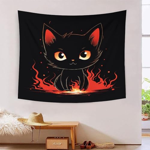 ICFGHJQRS Cat 3D-Druck Wandteppich Poster Ornament Wandkunst Tapestry Zubehör Trennwände Tapisserie Für Wohnzimmer Schlafzimmer 150cmx200cm von ICFGHJQRS
