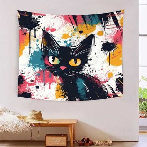 ICFGHJQRS Cat 3D-Druck Wandteppich Poster Ornament Wandkunst Tapestry Zubehör Trennwände Wandteppich für Wohnkultur 100cmx150cm von ICFGHJQRS