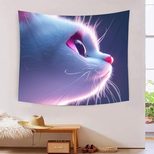 ICFGHJQRS Cat 3D-Druck Wandteppich Poster Ornament Wandkunst Tapestry Zubehör Trennwände Wandteppich für Wohnkultur 180cmx230cm von ICFGHJQRS