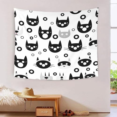 ICFGHJQRS Cat 3D-Druck Wandteppich Poster Ornament Wandkunst Tapestry Zubehör Trennwände Wandteppich für Zuhause, Büro, Schlafsaal, Dekoration für Innen- und Außenbereich 130 cm x 150 cm von ICFGHJQRS