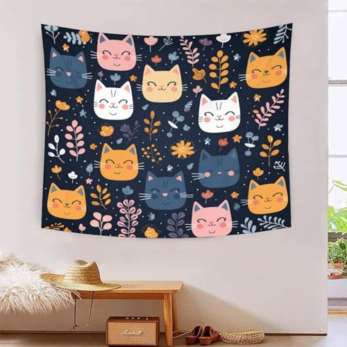ICFGHJQRS Cat 3D-Druck Wandteppich Poster Wanddekoration Tapestry Zubehör Raumteiler Tapisserie Für Schlafzimmer, Wohnzimmer, Schlafsaal 150cmx200cm von ICFGHJQRS