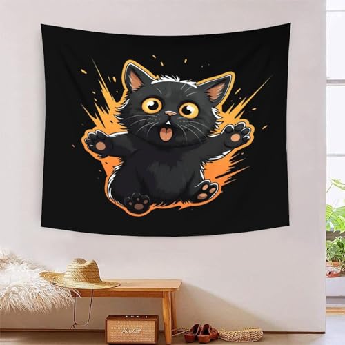 ICFGHJQRS Cat 3D-Druck Wandteppich Poster Wanddekoration Tapestry Zubehör Raumteiler Tapisserie für Schlafzimmer Wohnzimmer 150cmx200cm von ICFGHJQRS