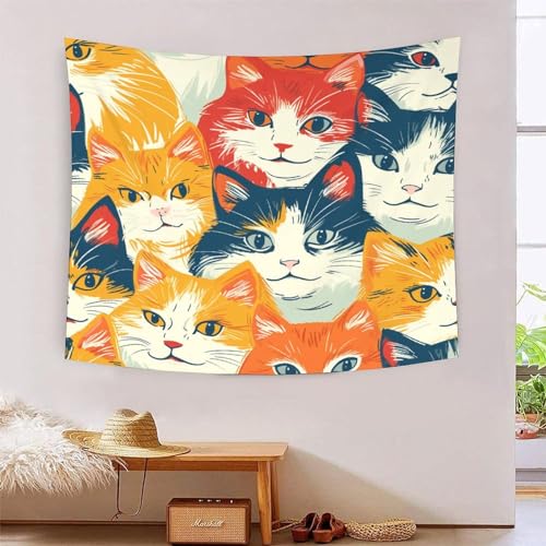 ICFGHJQRS Cat 3D-Druck Wandteppich Poster Wanddekoration Tapestry Zubehör Trennwände Tapisserie Für Wohnzimmer Schlafzimmer 130cmx150cm von ICFGHJQRS