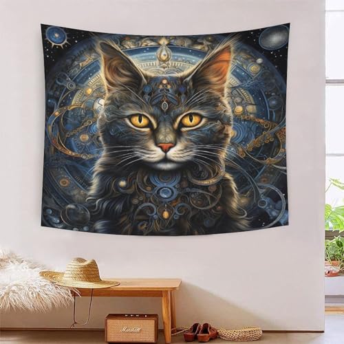 ICFGHJQRS Cat 3D-Druck Wandteppich Poster Wanddekoration Tapestry Zubehör Trennwände Tapisserie Für Wohnzimmer Schlafzimmer 150cmx200cm von ICFGHJQRS