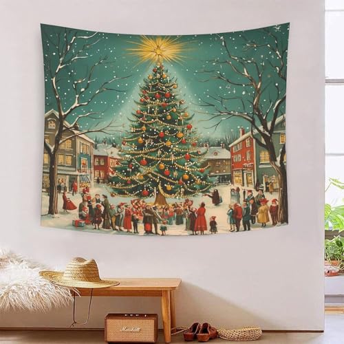 ICFGHJQRS Christmas Tree 3D-Druck Wandteppich Poster Ornament Wandbild Stoff Wandbehang Dekoration für Schlafzimmer Wohnzimmer 150 cm x 200 cm von ICFGHJQRS