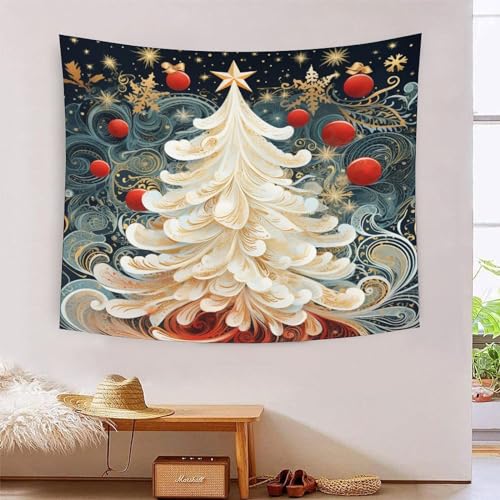 ICFGHJQRS Christmas Tree 3D-Druck Wandteppich Poster Wanddekoration Tapestry Zubehör Trennwände Wandteppich für Wohnkultur 100 cm x 150 cm von ICFGHJQRS
