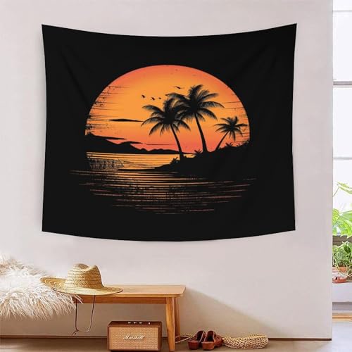 ICFGHJQRS Coconut Island 3D-Druck Wandteppich Poster Ornament Wandkunst Tapestry Zubehör Raumteiler Tapisserie Für Wohnzimmer Schlafzimmer 150cmx200cm von ICFGHJQRS