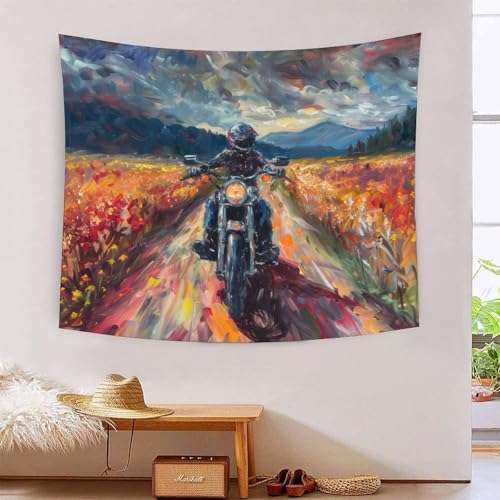 ICFGHJQRS Cross-country Motorcycle 3D-Druck Tapisserie Wandbehang Plakat Wanddekoration Stoff Wandbehang Dekoration für Wohnkultur 150 cm x 200 cm von ICFGHJQRS