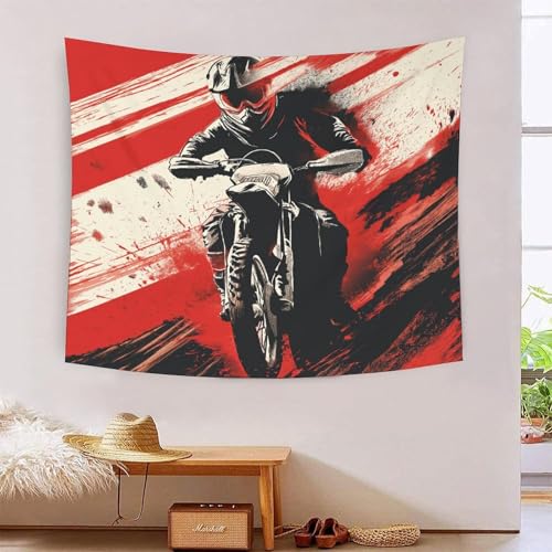 ICFGHJQRS Cross-country Motorcycle 3D-Druck Tapisserie Wandbehang Poster Wanddekoration Tapestry Zubehör Trennwände Wandteppich für Wohnkultur 100cmx150cm von ICFGHJQRS