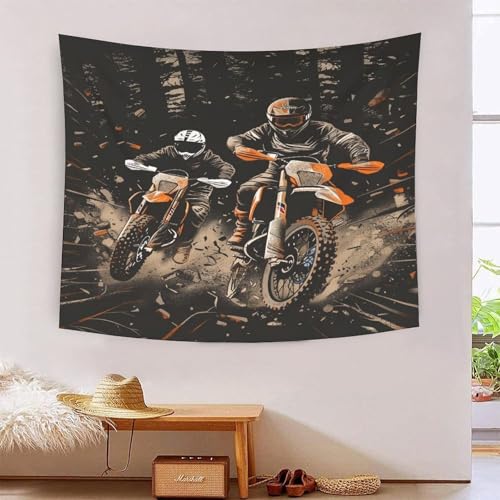 ICFGHJQRS Cross-country Motorcycle 3D-Druck Wandteppich Poster Ornament Wandkunst Tapestry Zubehör Raumteiler Tapisserie für Schlafzimmer Wohnzimmer 130cmx150cm von ICFGHJQRS