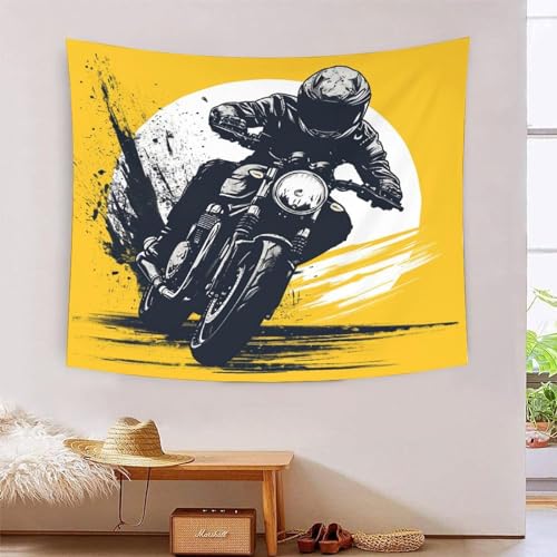 ICFGHJQRS Cross-country Motorcycle 3D-Druck Wandteppich Poster Ornament Wandkunst Tapestry Zubehör Raumteiler Wandteppich für Schlafzimmer, Wohnzimmer, Schlafsaal Und Schlafzimmer 130cmx150cm von ICFGHJQRS