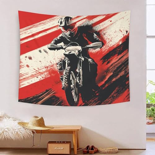 ICFGHJQRS Cross-country Motorcycle 3D-Druck Wandteppich Poster Ornament Wandkunst Tapestry Zubehör Trennwände Tapisserie Für Wohnkultur 150cmx200cm von ICFGHJQRS