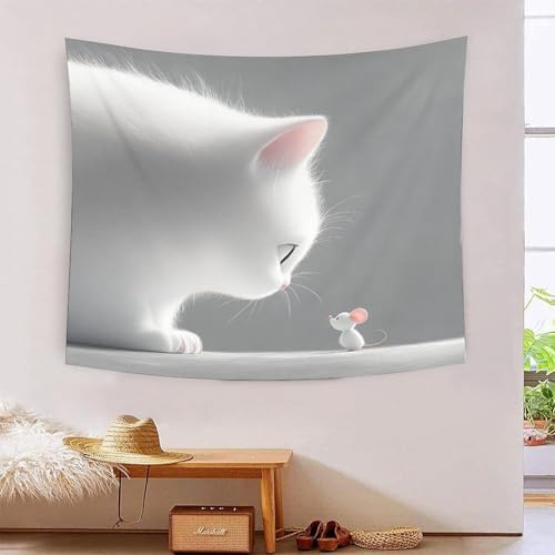 ICFGHJQRS Cute Cat 3D-Druck Wandteppich Poster Wanddekoration Tapestry Zubehör Trennwände Wandteppich Für Wohnzimmer Schlafzimmer 180cmx230cm von ICFGHJQRS
