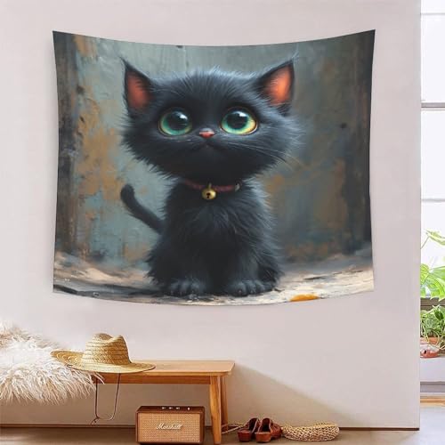 ICFGHJQRS Cute Cat 3D-Druck Wandteppich Poster Wanddekoration Tapestry Zubehör Trennwände Wandteppich für Wohnkultur 150 cm x 200 cm von ICFGHJQRS
