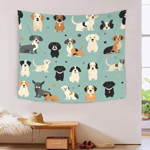 ICFGHJQRS Cute Dogs 3D-Druck Wandteppich Poster Wanddekoration Tapestry Zubehör Raumteiler Wandteppich Verwendet In Schlafzimmer, Wohnzimmer, Tagesdecke, Wanddekoration 100cmx150cm von ICFGHJQRS