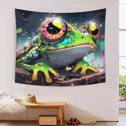 ICFGHJQRS Cute Frog 3D-Druck Wandteppich Poster Wanddekoration Tapestry Zubehör Raumteiler Tapisserie Für Schlafzimmer, Wohnzimmer, Schlafsaal 130cmx150cm von ICFGHJQRS