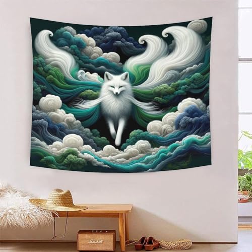 ICFGHJQRS Der Fuchs mit 3D-Effekt, Wandteppich, Wandteppich, Wandteppich, Wandteppich, Stoff, für Schlafzimmer, Wanddekoration, Wandkunst, Tischdecke, Wandteppich, 150 x 200 cm von ICFGHJQRS