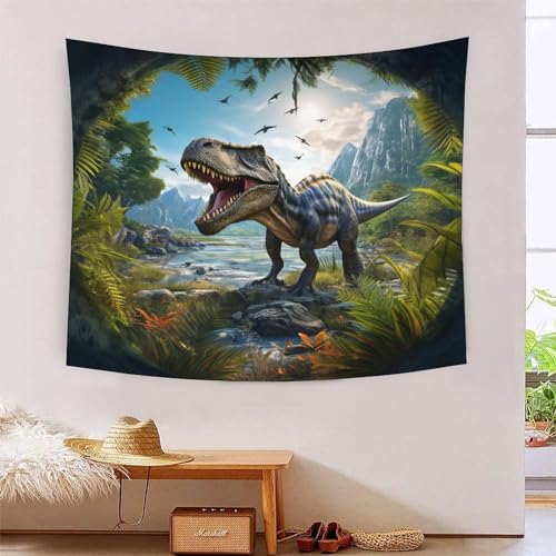 ICFGHJQRS Dinosaur 3D-Druck Wandteppich Poster Ornament Wandkunst Tapestry Zubehör Raumteiler Wandteppich für Schlafzimmer Wohnzimmer 180cmx230cm von ICFGHJQRS