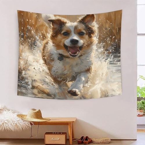 ICFGHJQRS Dog 3D-Druck Wandteppich Poster Wanddekoration Tapestry Zubehör Trennwände Tapisserie Für Wohnkultur 150 cm x 200 cm von ICFGHJQRS