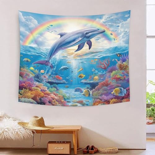 ICFGHJQRS Dolphin 3D-Druck Wandteppich Poster Ornament Wandkunst Tapestry Stoff Wand hängende Dekoration für Schlafzimmer, Wohnzimmer, Schlafsaal und Schlafzimmer 180 x 230 cm ICFGHJQRS Dolphin 3D-Druck Wandteppich Poster Ornament Wandkunst Tapestry Stoff Wand hängende Dekoration für Schlafzimmer, Wohnzimmer, Schlafsaal und Schlafzimmer 180 x 230 cm von ICFGHJQRS