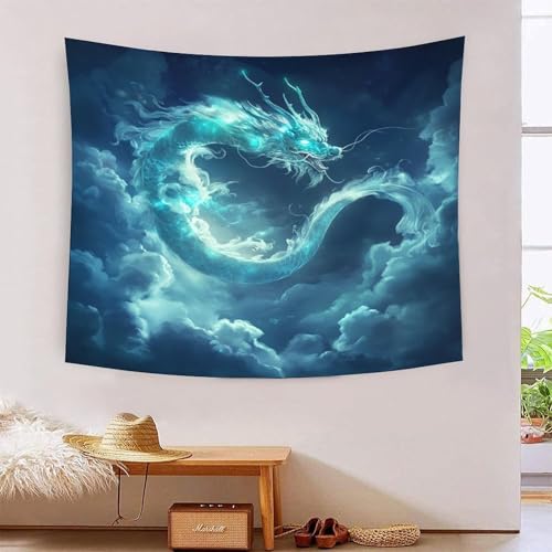 ICFGHJQRS Dragon 3D-Druck Wandteppich Poster Wanddekoration Tapestry Zubehör Raumteiler Wandbehang Verwendet In Schlafzimmer, Wohnzimmer, Tagesdecke, Wanddekoration 150cmx200cm von ICFGHJQRS