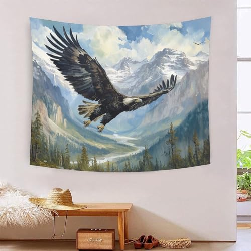 ICFGHJQRS Eagle 3D-Druck Wandteppich Poster Ornament Wandkunst Tapestry Stoff Wand hängende Dekoration für Wohnzimmer Schlafzimmer 150cmx200cm von ICFGHJQRS