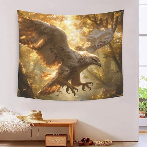 ICFGHJQRS Eagle 3D-Druck Wandteppich Poster Ornament Wandkunst Tapestry Zubehör Trennwände Tapisserie Für Wohnzimmer Schlafzimmer 130cmx150cm von ICFGHJQRS