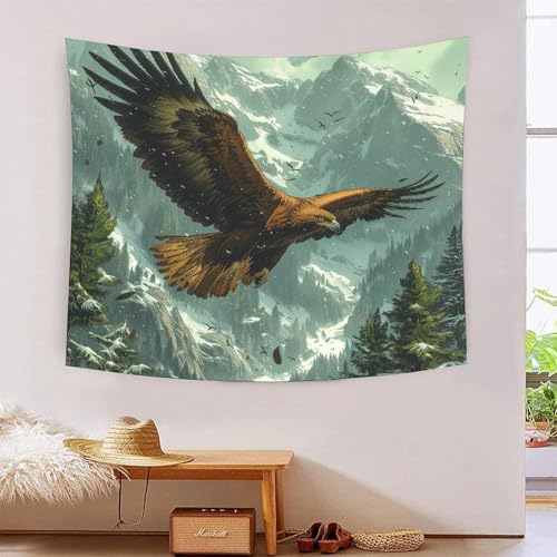 ICFGHJQRS Eagle 3D-Druck Wandteppich Poster Wanddekoration Tapestry Zubehör Raumteiler Tapisserie für Schlafzimmer Wohnzimmer 150cmx200cm von ICFGHJQRS