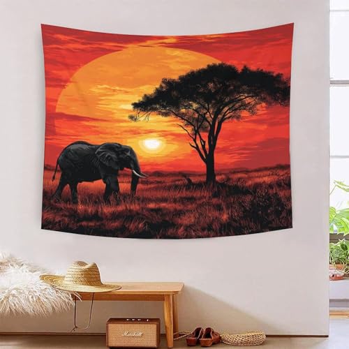ICFGHJQRS Elephant 3D-Druck Wandteppich Poster Ornament Wandkunst Tapestry Zubehör Raumteiler Tapisserie Für Wohnzimmer Schlafzimmer 130cmx150cm von ICFGHJQRS