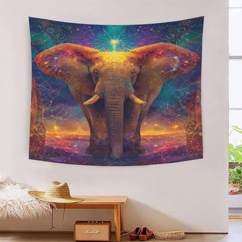 ICFGHJQRS Elephant 3D-Druck Wandteppich Poster Ornament Wandkunst Tapestry Zubehör Raumteiler Tapisserie Für Wohnzimmer Schlafzimmer 150cmx200cm von ICFGHJQRS