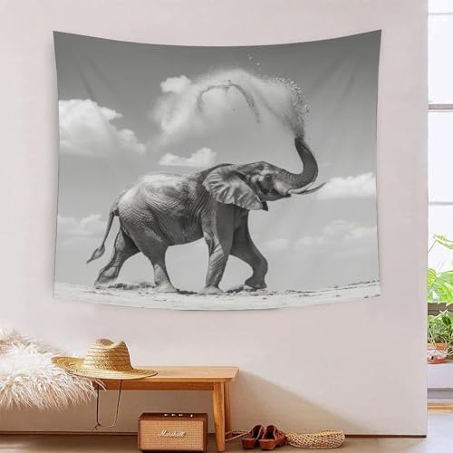 ICFGHJQRS Elephant 3D-Druck Wandteppich Poster Wanddekoration Tapestry Zubehör Raumteiler Wandteppich Verwendet in Schlafzimmer, Wohnzimmer, Tagesdecke, Wanddekoration 180 cm x 230 cm von ICFGHJQRS