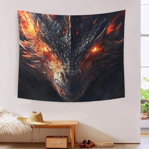 ICFGHJQRS Evil Dragon 3D-Druck Wandteppich Poster Ornament Wandkunst Tapestry Zubehör Trennwände Wandteppich für Wohnkultur 100cmx150cm von ICFGHJQRS