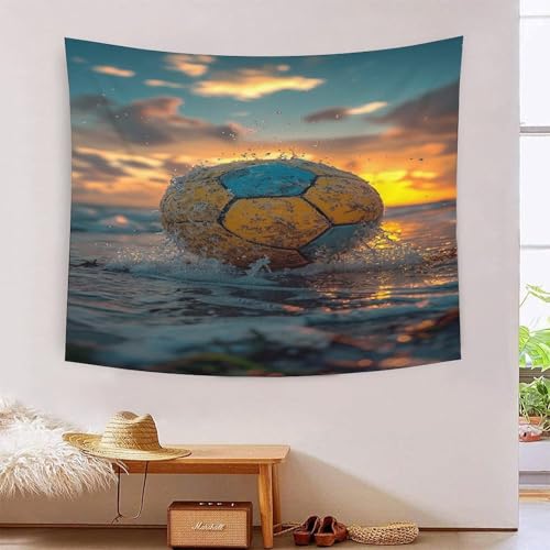 ICFGHJQRS Football 3D-Druck Wandteppich Poster Ornament Wandkunst Tapestry Zubehör Raumteiler Wandbehang Verwendet In Schlafzimmer, Wohnzimmer, Tagesdecke, Wanddekoration 150cmx200cm von ICFGHJQRS
