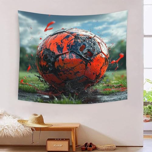ICFGHJQRS Football 3D-Druck Wandteppich Poster Ornament Wandkunst Tapestry Zubehör Raumteiler Wandbehang Verwendet In Schlafzimmer, Wohnzimmer, Tagesdecke, Wanddekoration 180cmx230cm von ICFGHJQRS