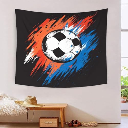 ICFGHJQRS Football 3D-Druck Wandteppich Poster Ornament Wandkunst Tapestry Zubehör Trennwände Tapisserie Für Wohnkultur 100cmx150cm von ICFGHJQRS