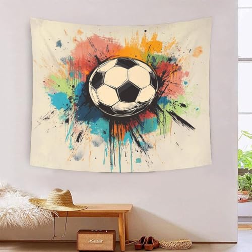 ICFGHJQRS Football 3D-Druck Wandteppich Poster Ornament Wandkunst Tapestry Zubehör Trennwände Tapisserie Für Wohnzimmer Schlafzimmer 100cmx150cm von ICFGHJQRS