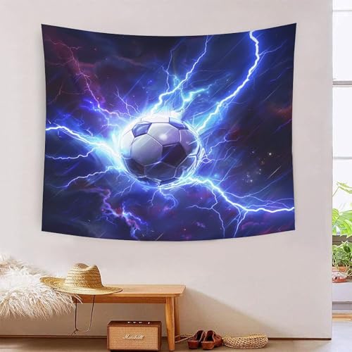 ICFGHJQRS Football 3D-Druck Wandteppich Poster Ornament Wandkunst Tapestry Zubehör Trennwände Tapisserie Für Wohnzimmer Schlafzimmer 100cmx150cm von ICFGHJQRS