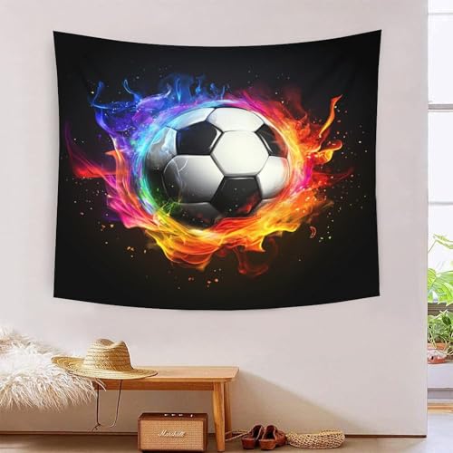 ICFGHJQRS Football 3D-Druck Wandteppich Poster Wanddekoration Tapestry Zubehör Raumteiler Tapisserie Für Wohnzimmer Schlafzimmer Schlafsaal 130cmx150cm von ICFGHJQRS