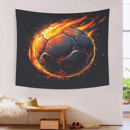 ICFGHJQRS Football 3D-Druck Wandteppich Poster Wanddekoration Tapestry Zubehör Raumteiler Wandbehang Verwendet In Schlafzimmer, Wohnzimmer, Tagesdecke, Wanddekoration 150cmx200cm von ICFGHJQRS
