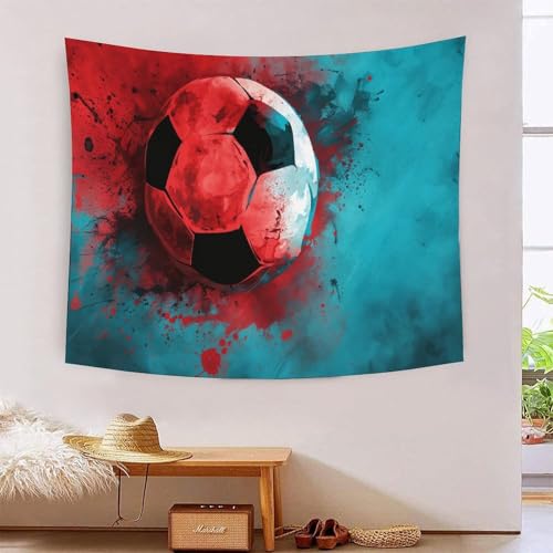 ICFGHJQRS Football 3D-Druck Wandteppich Poster Wanddekoration Tapestry Zubehör Trennwände Tapisserie Für Wohnzimmer Schlafzimmer 130cmx150cm von ICFGHJQRS