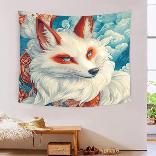 ICFGHJQRS Fox 3D-Druck Wandteppich Poster Ornament Wandkunst Tapestry Zubehör Trennwände Wandteppich für Zuhause, Büro, Schlafsaal, Dekoration für Innen- und Außenbereich 150 x 200 cm von ICFGHJQRS