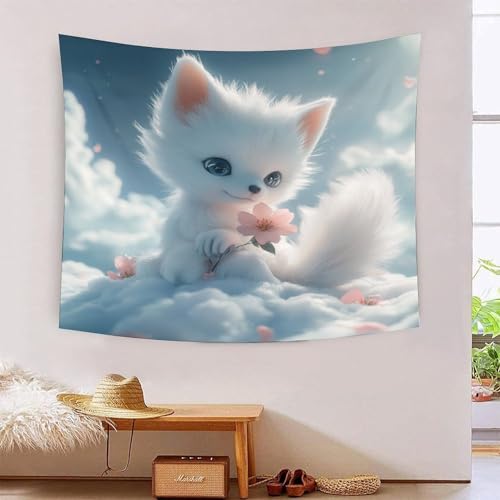 ICFGHJQRS Fox 3D-Druck Wandteppich Poster Wanddekoration Tapestry Zubehör Raumteiler Wandteppich für Wohnzimmer Schlafzimmer Schlafsaal 180cmx230cm von ICFGHJQRS