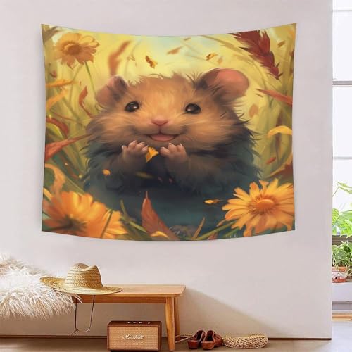 ICFGHJQRS Hamster 3D-Druck Wandteppich Poster Ornament Wandkunst Tapestry Zubehör Trennwände Wandteppich für Wohnkultur 180cmx230cm von ICFGHJQRS